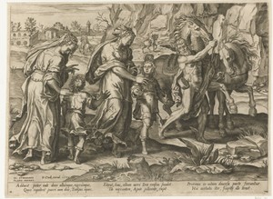 Jeugd by Pieter Jalhea Furnius, created 1570, in paper; engraving. Download this artwork as a high-resolution wallpaper for desktop, tablet, or mobile. — Pieter Jalhea Furnius Wallpaper