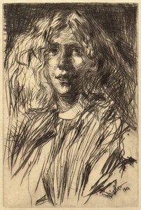 Jo by James McNeill Whistler, created 1861, in drypoint on laid paper. Download this artwork as a high-resolution wallpaper for desktop, tablet, or mobile.