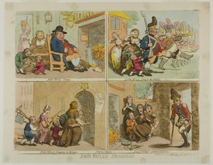 John Bulls Progress by James Gillray, created published June 3, 1793, in Hand-colored etching on paper. Download this artwork as a high-resolution wallpaper for — James Gillray Wallpaper