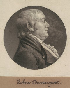 John Davenport by Charles B. J. Févret de Saint-Mémin, created 1806, in mezzotint and engraving in black on wove paper mounted to brown wove paper. Download thi