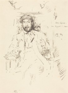 John Grove by James McNeill Whistler, created 1895, in lithograph in black on laid paper. Download this artwork as a high-resolution wallpaper for desktop, tabl — Art Wallpaper