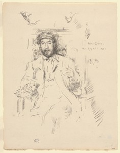 John Grove by James McNeill Whistler, created 1895, in Transfer lithograph in black on ivory laid paper. Download this artwork as a high-resolution wallpaper fo — Illustration Background