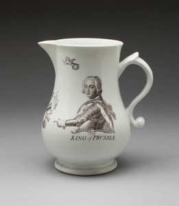 Jug by Worcester Porcelain Factory, created c. 1757–1760, in Soft-paste porcelain, transfer printed decoration. Download this artwork as a high-resolution wallp — Art Picture