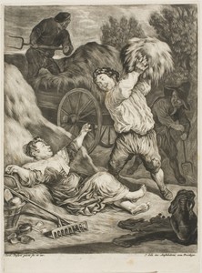 July by Cornelis Dusart, created n.d., in Mezzotint on paper. Download this artwork as a high-resolution wallpaper for desktop, tablet, or mobile. — Illustration Background