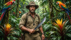 Eventyrlystne Joseph Bettannier udforsker en frodig Amazonas regnskov med eksotisk dyreliv