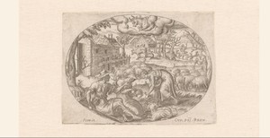 Juni by Etienne Delaune, created 1568, in paper; stippelwerk; engraving. Download this artwork as a high-resolution wallpaper for desktop, tablet, or mobile. — Etienne Delaune Wallpaper