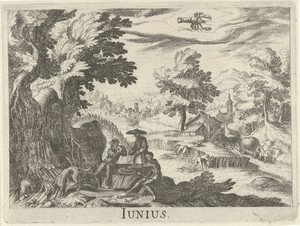 Juni by Simon Frisius, created 1611, in paper; etching. Download this artwork as a high-resolution wallpaper for desktop, tablet, or mobile. — Travel Wallpaper