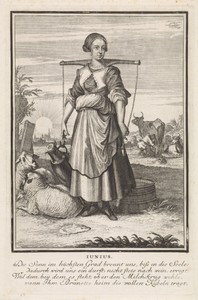 Juni by Caspar Luyken, created 1698 - 1702, in paper; etching; engraving. Download this artwork as a high-resolution wallpaper for desktop, tablet, or mobile. — Travel Wallpaper
