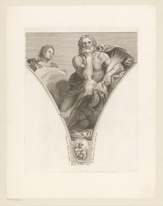 Jupiter by Giovanni Girolamo Frezza, created 1704, in paper; engraving. Download this artwork as a high-resolution wallpaper for desktop, tablet, or mobile. — Giovanni Girolamo Frezza Wallpaper