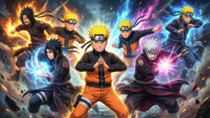 Alle Naruto Shippuden-personages die hun kenmerkende jutsus loslaten.