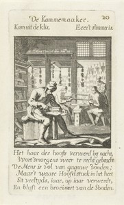 Kammenmaker by Jan Luyken, created 1694, in paper; etching. Download this artwork as a high-resolution wallpaper for desktop, tablet, or mobile. — Art Wallpaper
