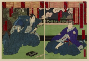 Kanadehon chushingura by Utagawa Yoshitaki, created 1855-1869 (late Edo), in color pigments and ink on mulberry paper. Download this artwork as a high-resolutio — Utagawa Yoshitaki Wallpaper