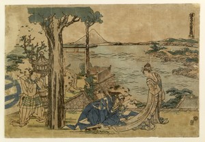 Kanadehon Chushingura by Sadanobu I, created 1854 (late Edo), in color pigments and ink on mulberry paper. Download this artwork as a high-resolution wallpaper — Sadanobu I Wallpaper