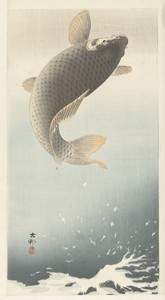 Karper by Ohara Koson, created 1900 - 1930, in paper; color woodcut. Download this artwork as a high-resolution wallpaper for desktop, tablet, or mobile.