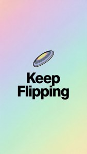 Typografisch behang met frisbee-icoon en citaat