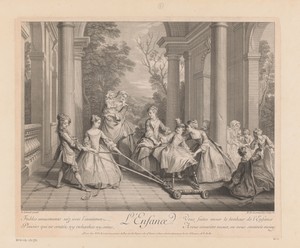Kindertijd by Nicolas de Larmessin (III), created 1735, in paper; etching; engraving. Download this artwork as a high-resolution wallpaper for desktop, tablet, — Nicolas de Larmessin (III) Wallpaper