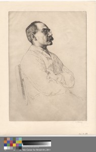 Kipling by William Strang, in Etching and drypoint on moderately thick, slightly textured, cream wove paper. Download this artwork as a high-resolution wallpape — Art Picture