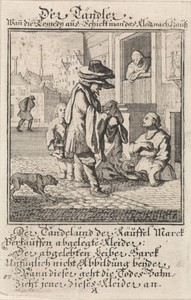 Kleerkoper by Caspar Luyken, created 1711, in paper; etching. Download this artwork as a high-resolution wallpaper for desktop, tablet, or mobile. — Art Wallpaper