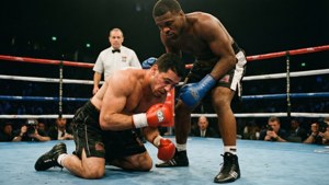 Dramatiskt knockdown när Gervonta Davis står över en nedslagen Leo Santa Cruz