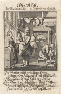 Kok by Caspar Luyken, created 1698, in paper; etching. Download this artwork as a high-resolution wallpaper for desktop, tablet, or mobile. — Art Wallpaper