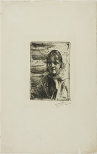 Kol Margit by Anders Zorn, created 1900, in Etching on ivory laid paper. Download this artwork as a high-resolution wallpaper for desktop, tablet, or mobile. — Illustration Wallpaper