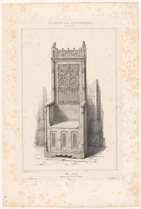 Koorstoel by Léon Auguste Asselineau, created 1837 - 1839, in paper; lithography. Download this artwork as a high-resolution wallpaper for desktop, tablet, or m — Léon Auguste Asselineau Wallpaper