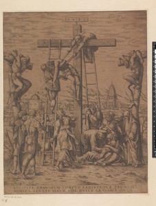 Kruisafname by Mario Cartaro, created 1570, in paper; engraving. Download this artwork as a high-resolution wallpaper for desktop, tablet, or mobile. — Mario Cartaro Wallpaper