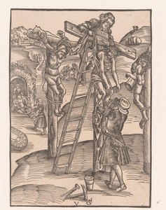 Kruisafname by Urs Graf, created 1506, in paper; houtsnede. Download this artwork as a high-resolution wallpaper for desktop, tablet, or mobile.
