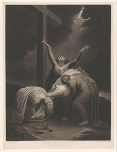 Kruisafneming by Valentine Green, created 1800-07, in paper; mezzotint. Download this artwork as a high-resolution wallpaper for desktop, tablet, or mobile. — Valentine Green Wallpaper