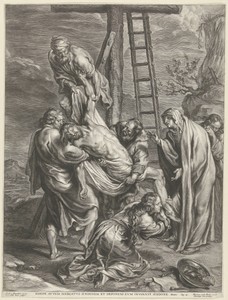 Kruisafneming by Cornelis Galle (II), created 1638 - c. 1650, in paper; engraving. Download this artwork as a high-resolution wallpaper for desktop, tablet, or — Cornelis Galle (II) Wallpaper