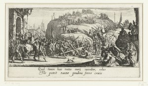 Kruisdraging by Jacques Callot, created 1619 - 1624, in paper; etching. Download this artwork as a high-resolution wallpaper for desktop, tablet, or mobile. — Portrait Picture