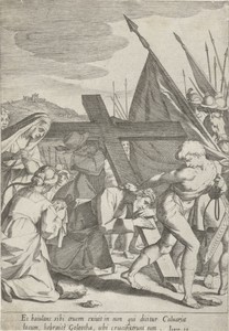 Kruisdraging by Pieter de Jode (I), created 1590 - 1632, in paper; etching; engraving. Download this artwork as a high-resolution wallpaper for desktop, tablet, — Portrait Background
