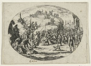 Kruisdraging by Charles Nicolas Cochin (I), created 1698 - 1754, in paper; etching. Download this artwork as a high-resolution wallpaper for desktop, tablet, or — Charles Nicolas Cochin (I) Wallpaper