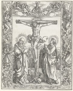Kruisiging by Albrecht Dürer, created 1516, in paper; houtsnede. Download this artwork as a high-resolution wallpaper for desktop, tablet, or mobile. — Albrecht Dürer Wallpaper