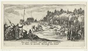 Kruisoprichting by Jacques Callot, created 1619 - 1624, in paper; etching; engraving. Download this artwork as a high-resolution wallpaper for desktop, tablet, — Jacques Callot Wallpaper