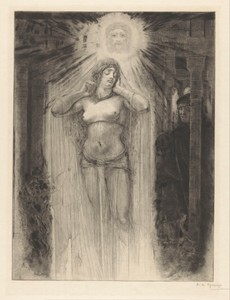 Kundry by Rogelio de Egusquiza, created 1894, in paper; etching. Download this artwork as a high-resolution wallpaper for desktop, tablet, or mobile. — Rogelio de Egusquiza Wallpaper