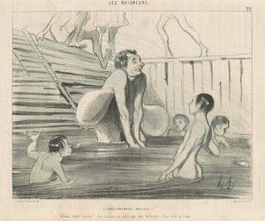 L'enseignement mutuel by Honoré Daumier, created 1842, in lithograph. Download this artwork as a high-resolution wallpaper for desktop, tablet, or mobile. — Art Picture