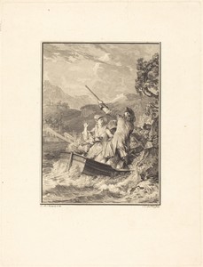La barque by Noël Le Mire, in etching and engraving. Download this artwork as a high-resolution wallpaper for desktop, tablet, or mobile.
