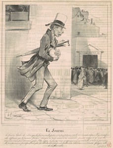 La fourmi by Honoré Daumier, created 1838, in lithograph. Download this artwork as a high-resolution wallpaper for desktop, tablet, or mobile. — Honoré Daumier Wallpaper