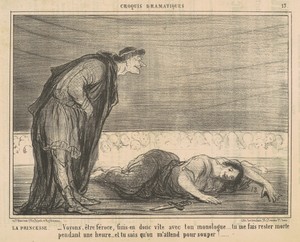 La princesse by Honoré Daumier, created 1857, in lithograph. Download this artwork as a high-resolution wallpaper for desktop, tablet, or mobile. — Art Picture