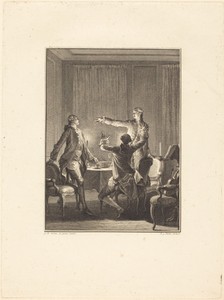 La provocation by Antoine-Jean Duclos, in etching and engraving. Download this artwork as a high-resolution wallpaper for desktop, tablet, or mobile. — Antoine-Jean Duclos Wallpaper