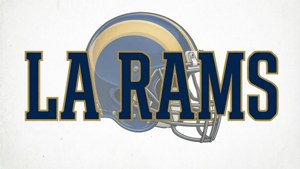 Tekstbasert bakgrunnsbilde med LA RAMS i fete bokstaver