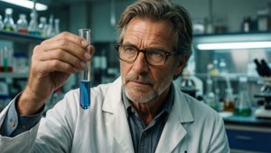 David Wenham come scienziato in un laboratorio