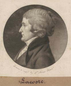 Lacoste by Charles B. J. Févret de Saint-Mémin, created 1802, in mezzotint and engraving in black on wove paper mounted to brown wove paper. Download this artwo