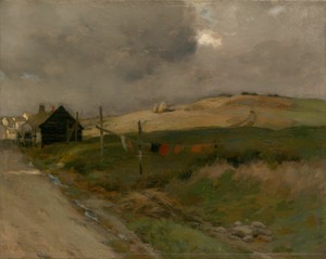 Landscape by Jean-Charles Cazin, created c. 1895, in Oil on canvas. Download this artwork as a high-resolution wallpaper for desktop, tablet, or mobile. — Travel Background