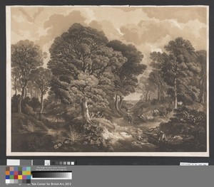 Landscape by Maria Catharina Prestel, in Sepia aquatint on moderately thick, moderately textured, cream laid paper. Download this artwork as a high-resolution w