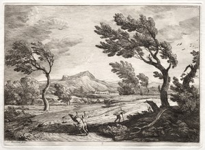 Landscape by Adrien Manglard, created c. 1753, in intaglio. Download this artwork as a high-resolution wallpaper for desktop, tablet, or mobile. — Art Picture