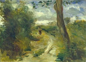 Landscape between Storms by Pierre-Auguste Renoir, created 1874/1875, in oil on canvas. Download this artwork as a high-resolution wallpaper for desktop, tablet