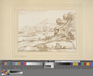 Landscape with a River by Charles Knapton, in Etching printed in brown ink on medium, slightly textured, cream laid paper. Download this artwork as a high-resol — Charles Knapton Wallpaper