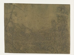 Landscape with a Waterfall, First Version by Hercules Segers, created c. 1625 - c. 1627, in paper; etching; hand coloring; drypoint. Download this artwork as a — Art Picture